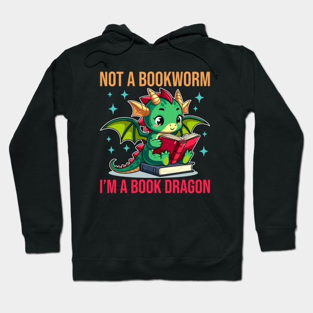 Cute Book Dragon Hoodie by JS Arts